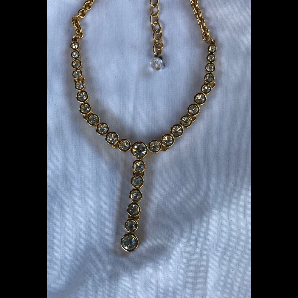 Swarovski Crystal NOS swan signed necklace